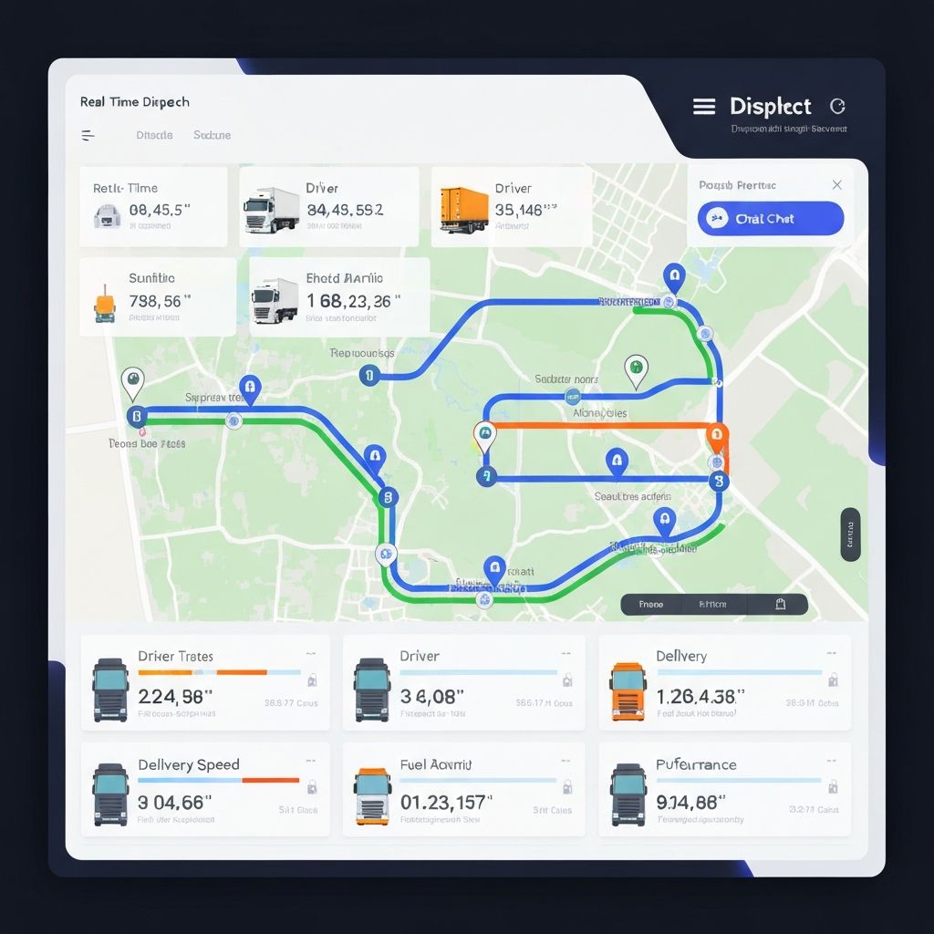 Fleet dispatch dashboard with real-time tracking